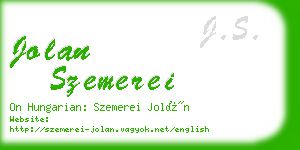 jolan szemerei business card